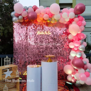 Pink theme Backdrop balloon decoration